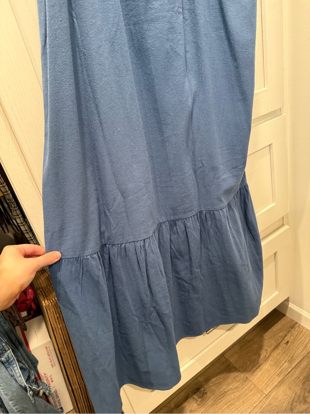 Blue Tie-Strap Textured Sundress by Hem & Threads - Picture 4 of 4